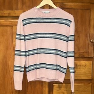 Sea NY Long Sleeve Pink Stripe Cashmere Crewneck Sweater XS